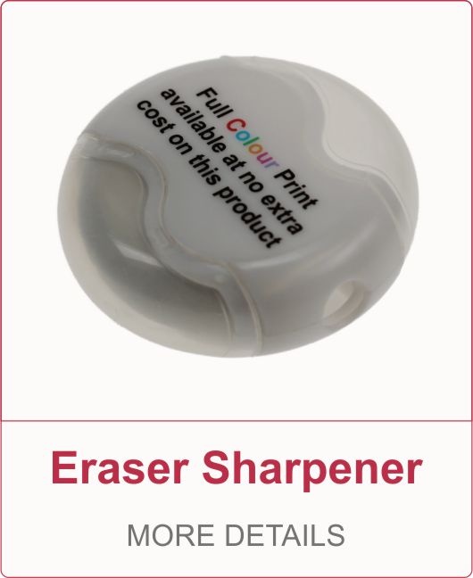 Eraser Sharpener printed with a full colour print